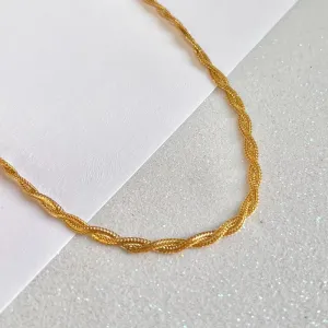 COLAR GARANTILHA BETH TRANÇADA 2 FIOS 45CM