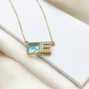 COLAR LETRA COM PEDRA ACQUA - E