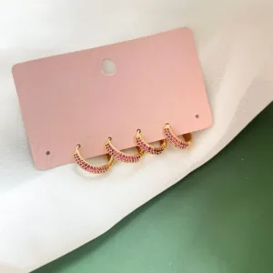 DUPLA ARGOLA ARTICULADA MICRO ZIRCONIA PINK