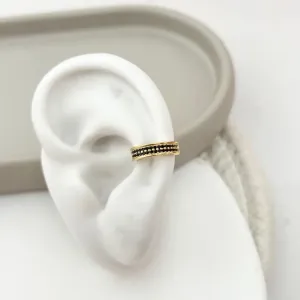 PIERCING FAKE 2 CAMADAS CRAVEJADA COM  ZIRCONIA NEGRA