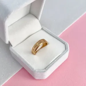 ANEL ALIANÇA 5,5MM 3 FRISOS LISO E GRANITADA