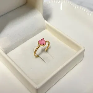 ANEL CORAÇÃO PEDRA FUSION - ROSA