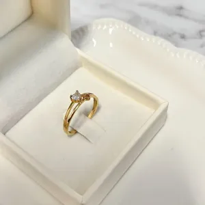 ANEL CORAÇÕES - VAZADO E COM PEDRINHA