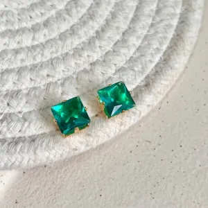 BRINCO CAIXA ALTA QUADRADO TURMALINA 10MM