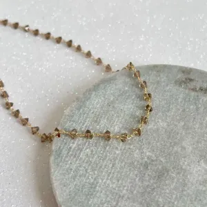 COLAR CHOKER CRISTAIS FUMÊ 40CM