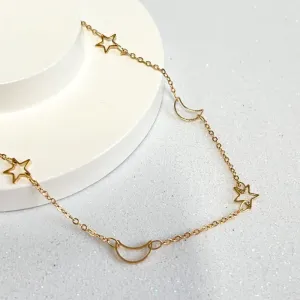 COLAR ESTRELAS E LUA VAZADAS 45CM