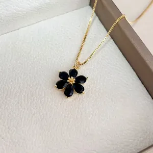 COLAR FLOR PRETA 45CM