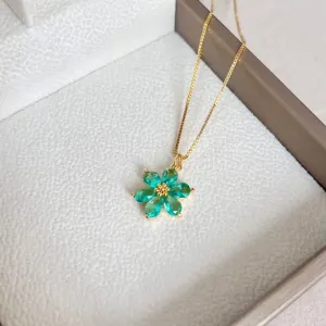 COLAR FLOR TURMALINA 45CM