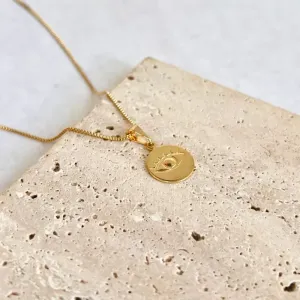 COLAR MEDALHA OLHO GREGO PEQUENA