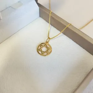 COLAR MINI MANDALA ESTRELA DE DAVI 45CM