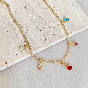 TORNOZELEIRA TIFFANY PEDRAS COLORIDAS