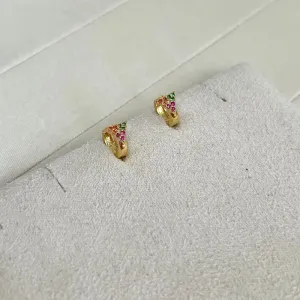 BRINCO ARGOLA COM TRIÂNGULO COLORIDO