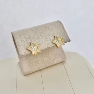 BRINCO ARGOLA ESTRELA CRAVEJADA