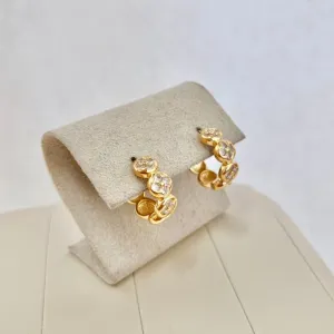 BRINCO ARGOLA TREVOS ZIRCONIA