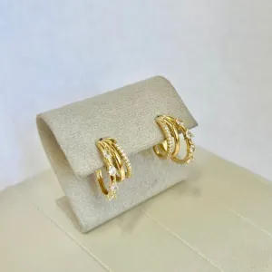 BRINCO ARGOLA TRIPLA PEDRARIA