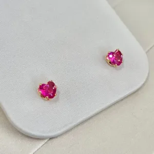 BRINCO CORAÇÃO ZIRCONIA PINK 6MM