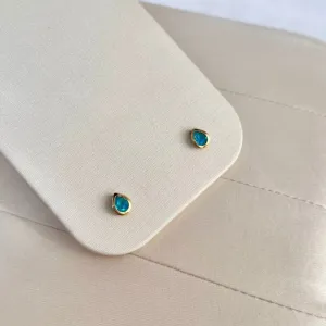 BRINCO GOTA STRASS - AZUL