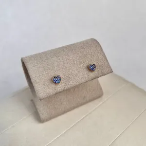 BRINCO PINO CORAÇÃO MICRO ZIRCONIAS AZUL