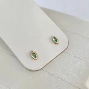 BRINCO PRINCESA PEDRA FORMATO NAVETE - TURMALINA