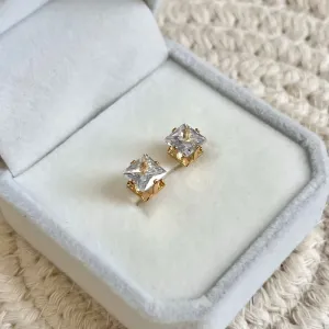 BRINCO QUADRADO CAIXA ALTA ZIRCONIA CRISTAL 6MM