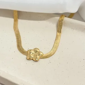 COLAR CHOKER FITA COM FLOR