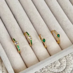 DUPLA ARGOLA ARTICULADA COM VERDE ESMERALDA