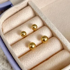 DUPLA DE BRINCOS DE BOLINHA 6MM E 5MM