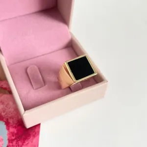 ANEL MASCULINO COM PEDRA PRETA