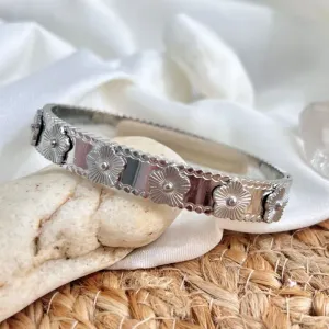 BRACELETE FAÇO INOX TREVOS