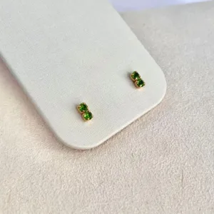 BRINCO 2 PONTOS STRASS VERDE PEQUENO