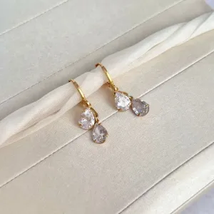 BRINCO ARGOLA CLICK COM DUAS GOTAS CRISTAL