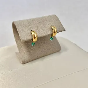 BRINCO ARGOLA COM PONTO DE ZIRCONIA TURMALINA