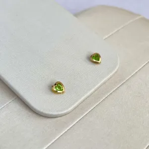 BRINCO CORAÇÃO STRASS VERDE 6MM