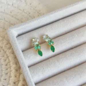 BRINCO EAR CUFF PEDRINHAS VERDES