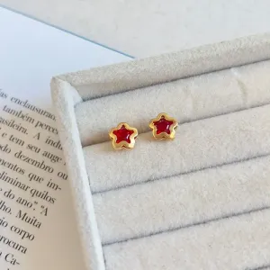 BRINCO ESTRELINHA STRASS VERMELHA