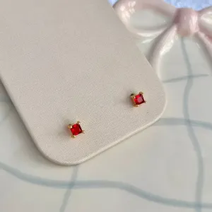 BRINCO MINI PEDRINHA VERMELHA