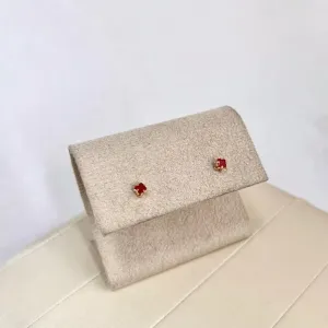 BRINCO MINI PONTO DE LUZ QUADRADO VERMELHO