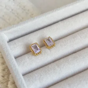 BRINCO PEDRA DE ZIRCONIA RETÂNGULAR 45CM + 5CM EXTENDSOR