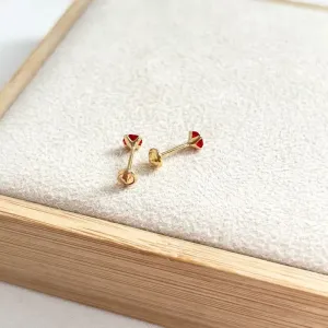 BRINCO PONTO DE LUZ VERMELHO 4MM COM TARRACHA BABY