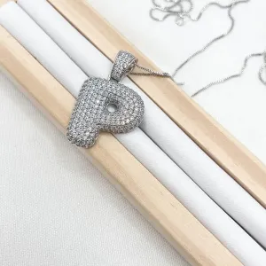 COLAR LETRA BUBBLE CRAVEJADA - P