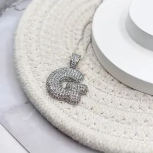 COLAR LETRA BUBBLE CRAVEJADA - G