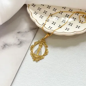 COLAR MEDALHA COM ARRABESCOS NOSSA SENHORA DE APARECIDA