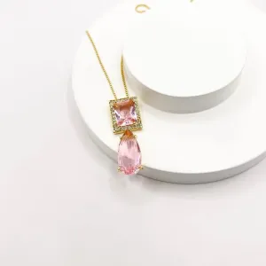 COLAR PEDRARIA ROSE COM MICRO ZIRCONIA