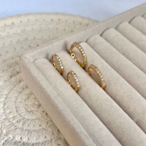 DUPLA ARGOLAS ARTICULADA FINA COM ZIRCONIAS