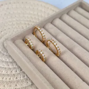 DUPLA BRINCO ARGOLA ARTICULADA ZIRCONIAS 2.5MM