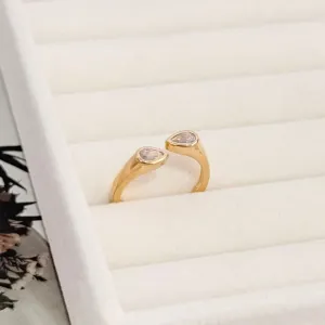 ANEL AJUSTÁVEL 2 MINI GOTAS DE ZIRCONIA