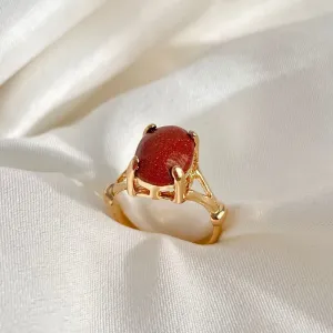 ANEL PEDRA OVAL NATURAL - PEDRA DO SOL