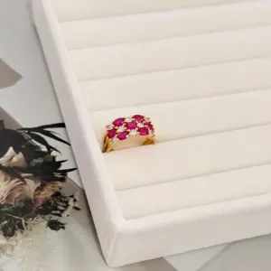 ANEL ZIRCONIAS E PEDRAS OVAIS PINK