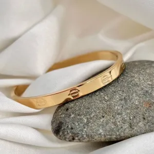 BRACELETE AÇO INOX CARTIER BAIXO RELEVO