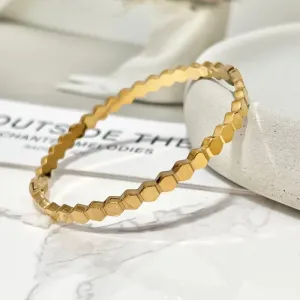 BRACELETE AÇO INOX COLMÉIA LISO